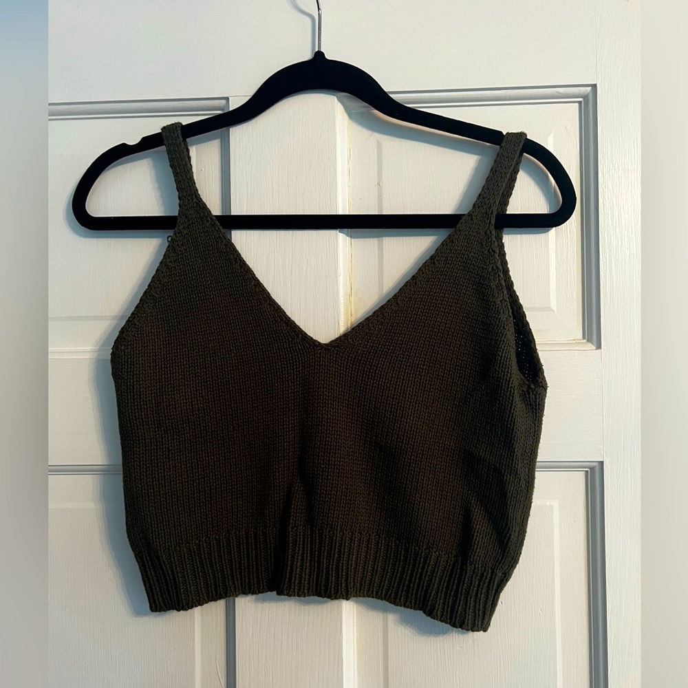 Faithfull The Brand. Small. Knit green crop top